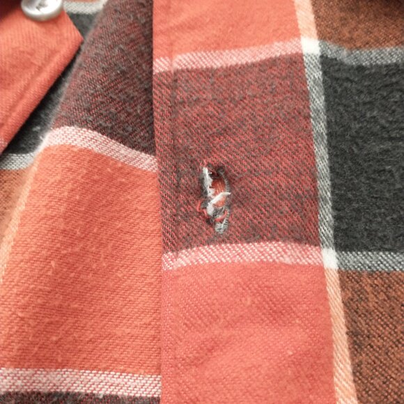 Vintage Dornbusch Germany Orange and Black Men's button down flannel Large - Picture 11 of 11